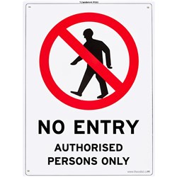 Sandleford MS63 "NO ENTRY" Plastic Sign 300x225mm - Theodist