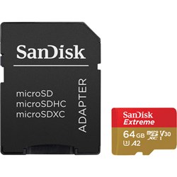 SanDisk 64GB Extreme UHS-I microSDXC Memory Card with SD Adapter_1 - Theodist
