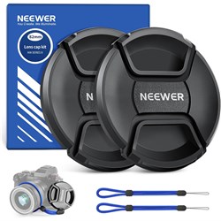 Neewer 82mm Lens Cap with Anti Lost Webbing 2 Pack - Theodist