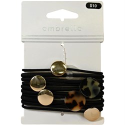 Ombrello OMB2101145 Hair Ties Button 10 / Pack W/ Asstd Buttons Black - Theodist