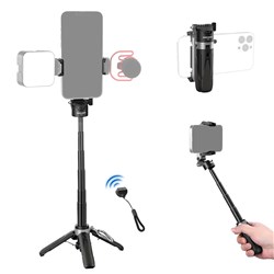 Neewer P15 with Bluetooth Remote Shutter Selfie Stick Tripod Black / White - Theodist