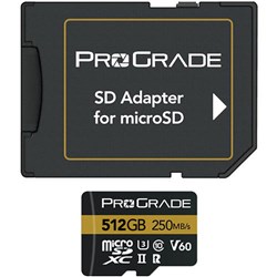 ProGrade Micro SDXC Card 512GB 250MB/S UHS-11 with Adapter V60 Gold - Theodist