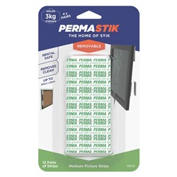 Permastik #849 Medium Picture Strips, Holds 3kg Strong - Theodist