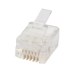 Cabac RJ12 Plug Modular Crimp 0666RSL-C 100 Pack for Solid Round Core - Theodist