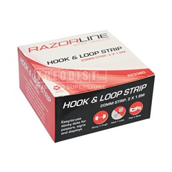 RazorLine RZ3360 Hook & Loop Strip 20mm Strip, 2 X 1.8m Pack - Theodist