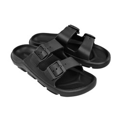 Pace Two-Strap Slide Sandals Black Size 6.5 - Theodist