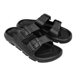 Pace Two-Strap Slide Sandals Black Size 8 - Theodist