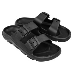 Pace Two-Strap Slide Sandals Black Size 9 - Theodist