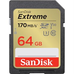 SanDisk Extreme SDXC 64GB Memory Card 170MB/S 4KUHD SDSDXV2-064G-GNCIN - Theodist