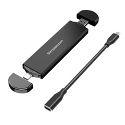 Simplecom SE522 NVMe/SATA M.2 SSD to USB 3.2 Gen 2 Dual USB Enclosure (USB-A/USB-C) - Theodist
