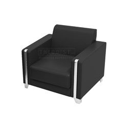 Sofa SF011 1 Seater Black Coating Stainless Armrest & Leg 730x750x780mm - Theodist