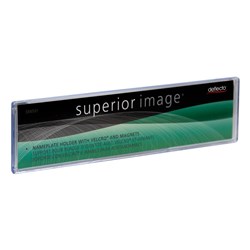 Deflecto 588501 Superior Image Nameplate Holder with Velcro and Magnets Wall Mount 216X51mm - Theodist