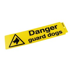 Sandleford SIG06 "Danger Guard Dogs" Self-Adhesive Sign 330x95mm - Theodist