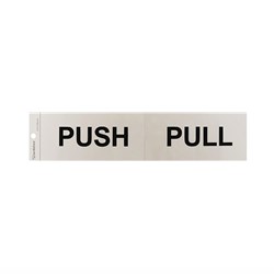 Sandleford SIG38 "PUSH / PULL" Self-Adhesive Sign 245x58mm - Theodist