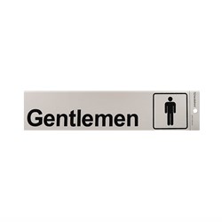 Sandleford SIG43 "Gentlemen" Self-Adhesive Sign 245x58mm - Theodist