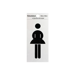 Sandleford SIG56 "Ladies" Symbol Self-Adhesive Sign 50x100mm - Theodist