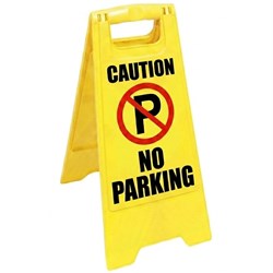 Brutus SM-2066 "CAUTION - NO PARKING" Double Sided A-Frame Sign, Yellow - Theodist