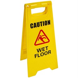 Brutus SM-2073 "CAUTION - WET FLOOR" Double Sided A-Frame Sign, Yellow - Theodist