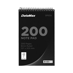 Datamax Spiral Notebook A5 200page 127x203mm Top Open 