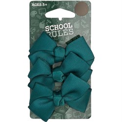 School Rules SRW2001110 Hairclip Snap Ribbon Green 3 / Pack - Theodist