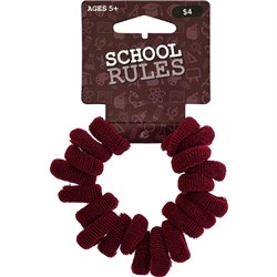 School Rules SRW2101128 Mini Nylon Hair Ties 20 / Pack Maroon - Theodist