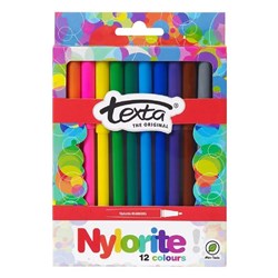 Texta TX200/12 Nylorite Coloured Markers Assorted 12 Pack - Theodist