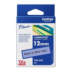 Brother TZe-531 Labelling Tape Black on Blue 12mmx8m - Theodist