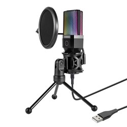 Simplecom UM650 Microphone USB Condenser Gaming RGB Lights with Tripod - Theodist