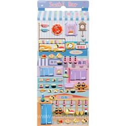 Inamazy Dessert House, Sushi Bar DIY Scene Play Set 3D Stickers Assorted WC35 - Theodist