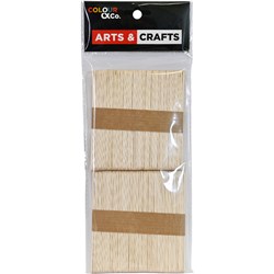 Colour & Co. WPS100N Wooden Popsicle Sticks, Natural, 114mm, 100 Pack - Theodist