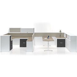 Workstation 2 Men Flexispace 5000x1800x1200mm - Theodist