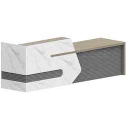 Reception Table YTT32 Marble White/Black 3200Wx800Dx1050H - Theodist