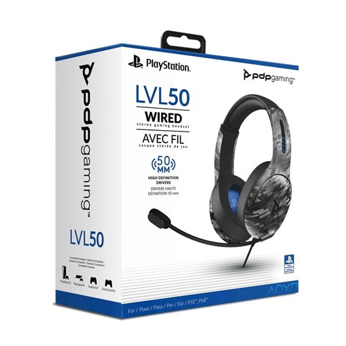 PDP LVL 50 Wired Gaming Headset for Playstation (Black Camo)