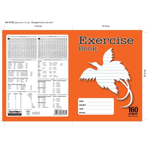  DataMax 160 Page Exercise Book, Orange_1 - Theodist