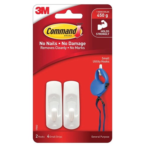 Command 17002 Small Utility Hooks White 2 Pack - Theodist