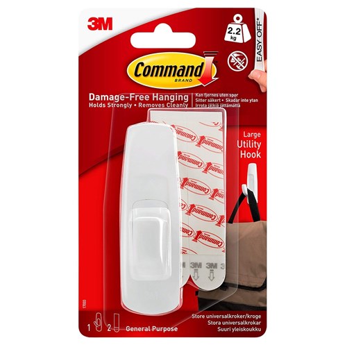 Command 17003 Large Utility Hook White 1 Pack - Theodist