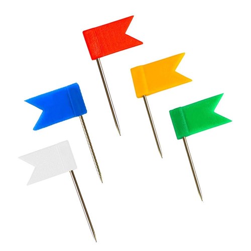 Tida 20415 Flag Map Pins 25mm Shaft 30 Pack_1 - Theodist