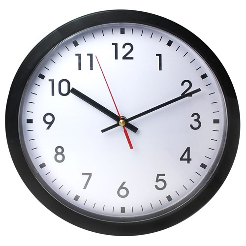 21BKW Large Wall Clock 30cm White with Black Rim - Theodist