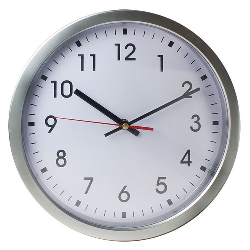 21SW Large Wall Clock 30cm White with Silver Rim - Theodist