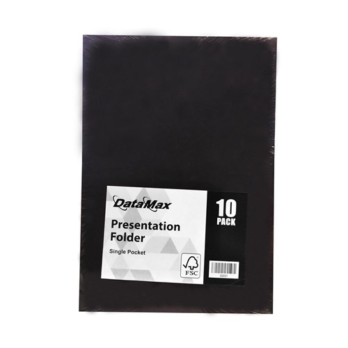 FOLDER PRESENTATION ONE POCKET A4 10 / PK BLACK DATAMAX