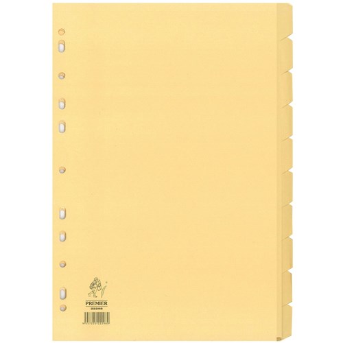 Premier 22298 Index Divider 10 Tabs Buff A4 - Theodist