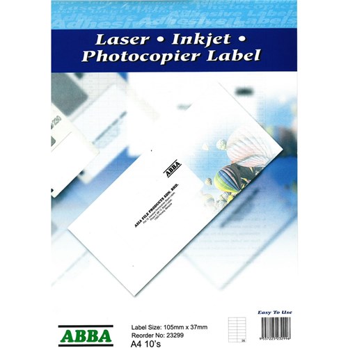 LABELS 105x37mm 160/HSELL A4 LASER/IJ/COPIER (16