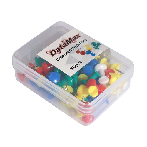 DataMax Push Pins Assorted Colours 50 Pack_2 - Theodist