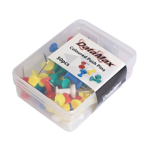 DataMax Push Pins Assorted Colours 50 Pack_1 - Theodist