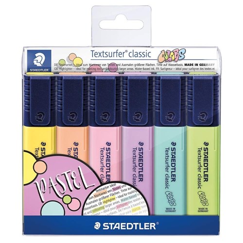 Staedtler Textsurfer Highlighters Pastel 6 Pack - Theodist