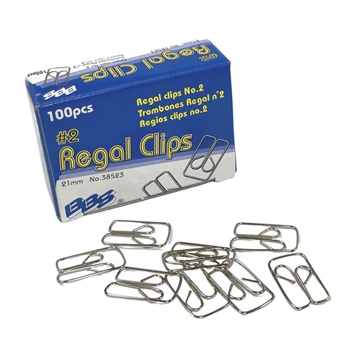 Regal Paper Clips 21mm Size No. 2 100 Pack