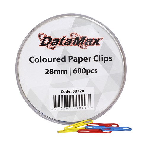 DataMax 38728 Paper Clips Coloured 28mm 600 Pack_1 - Theodist