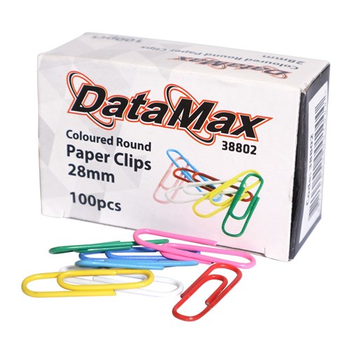 DataMax 38802 Paper Clips Coloured 28mm 100 Pack_1 - Theodist