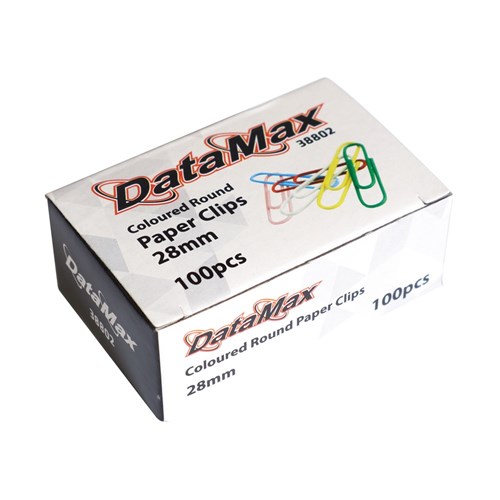 DataMax 38802 Paper Clips Coloured 28mm 100 Pack_2 - Theodist