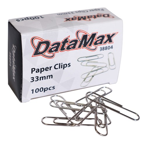 DataMax 38804 Paper Clips 33mm 100 Pack - Theodist